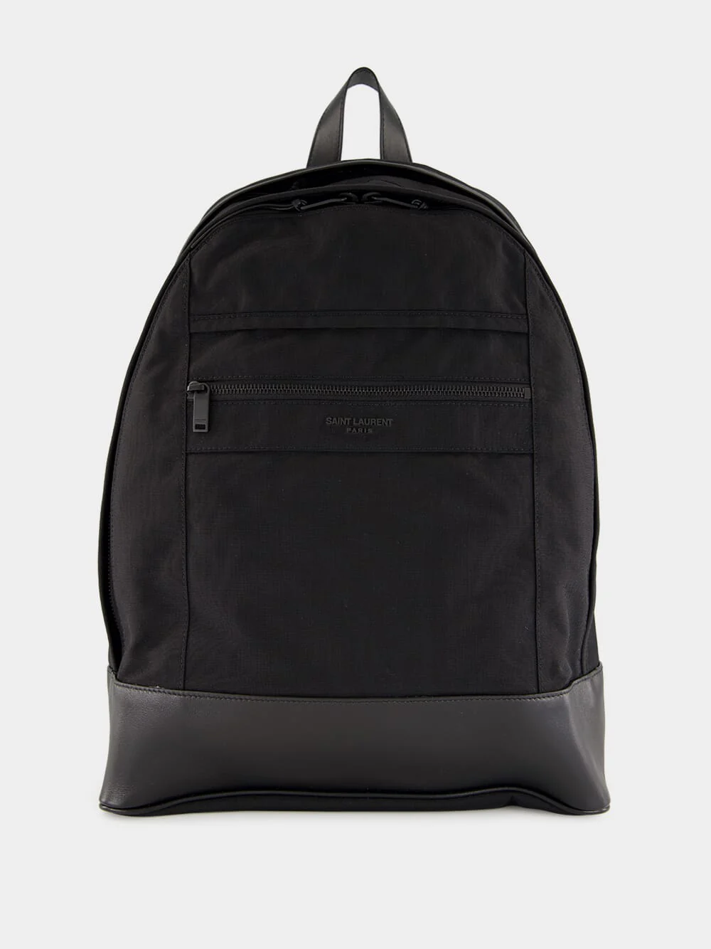 Black City Nylon and Leather Backpack