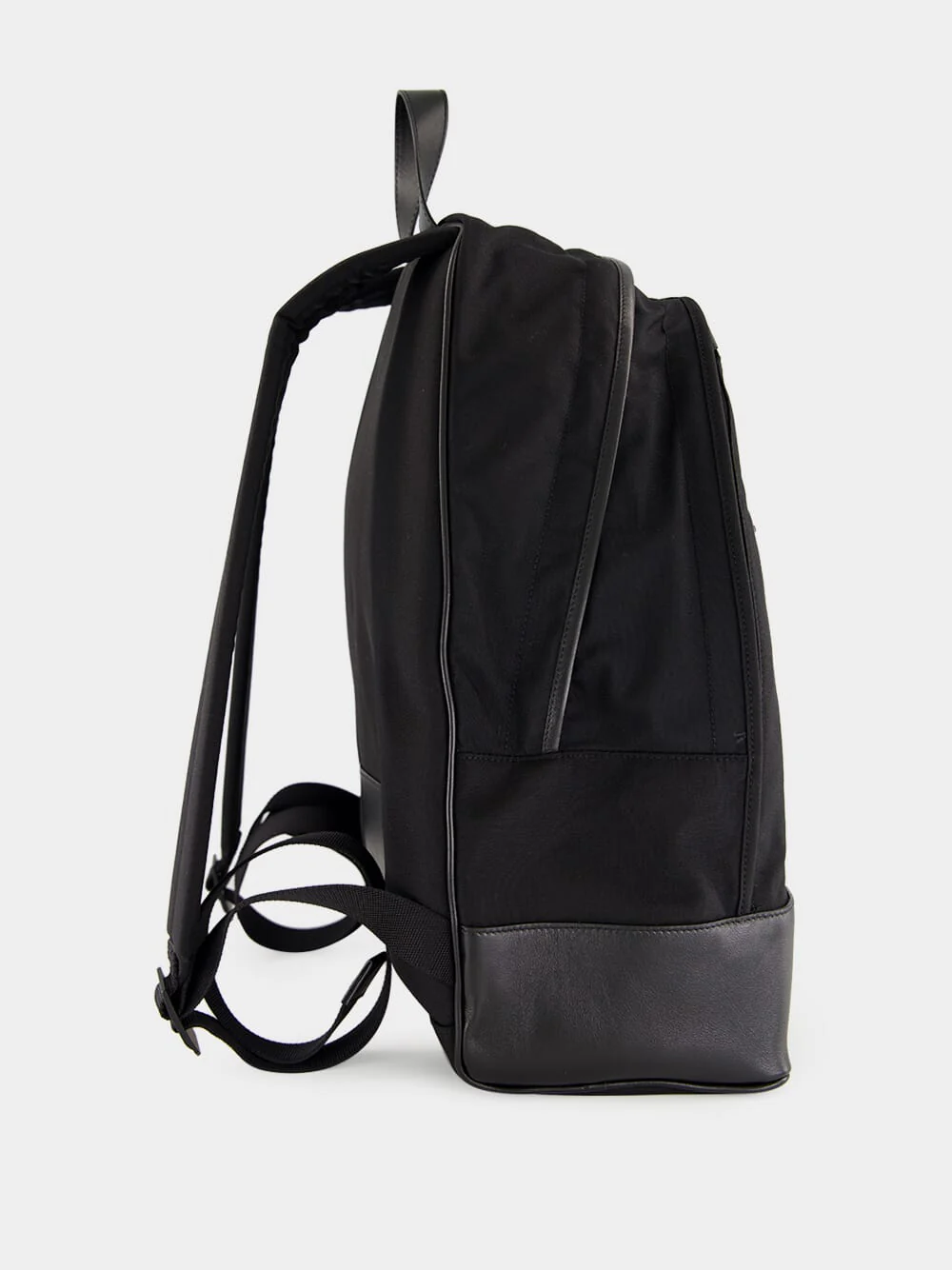 Black City Nylon and Leather Backpack - Image 3