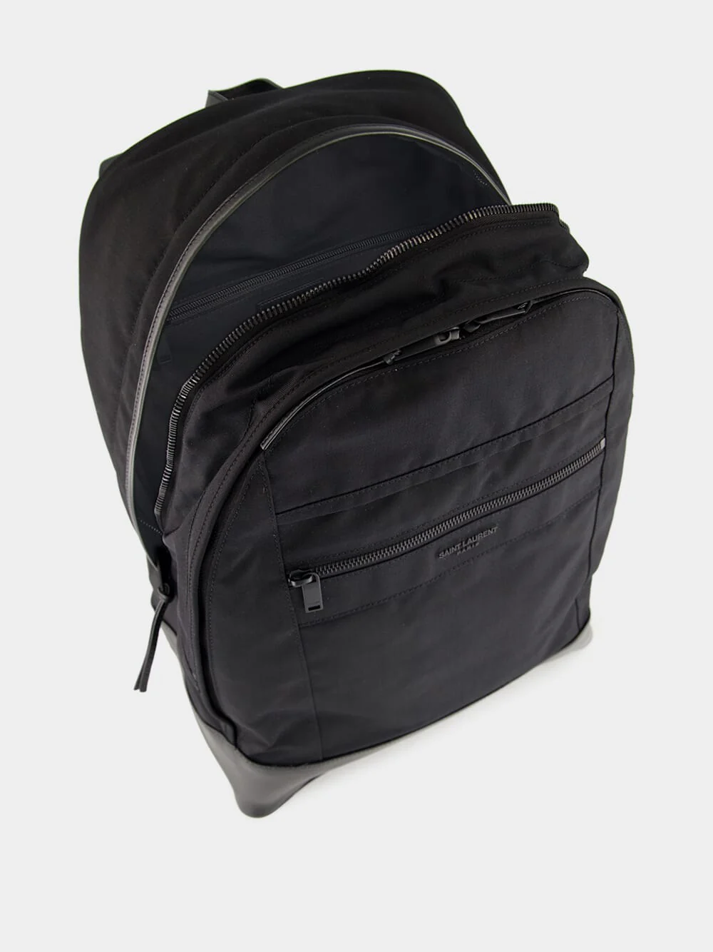 Black City Nylon and Leather Backpack - Image 5
