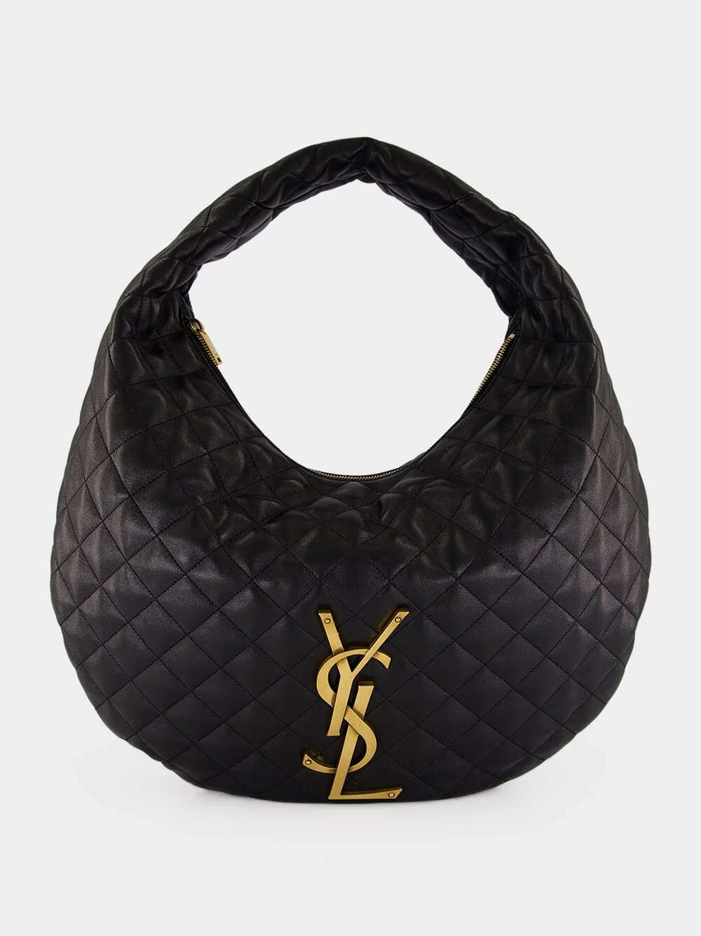 Black Icare Quilted Nappa Hobo Bag - Image 2