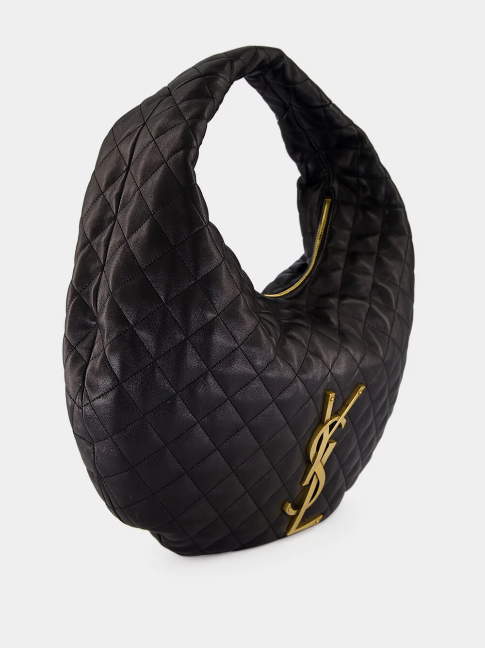 Black Icare Quilted Nappa Hobo Bag - Image 3
