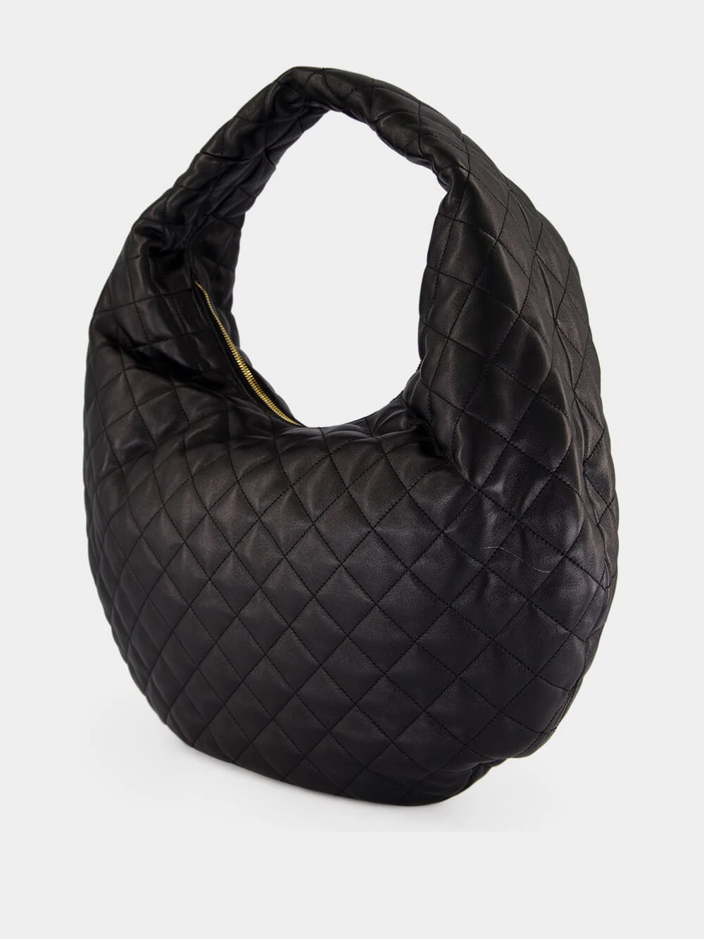 Black Icare Quilted Nappa Hobo Bag - Image 5