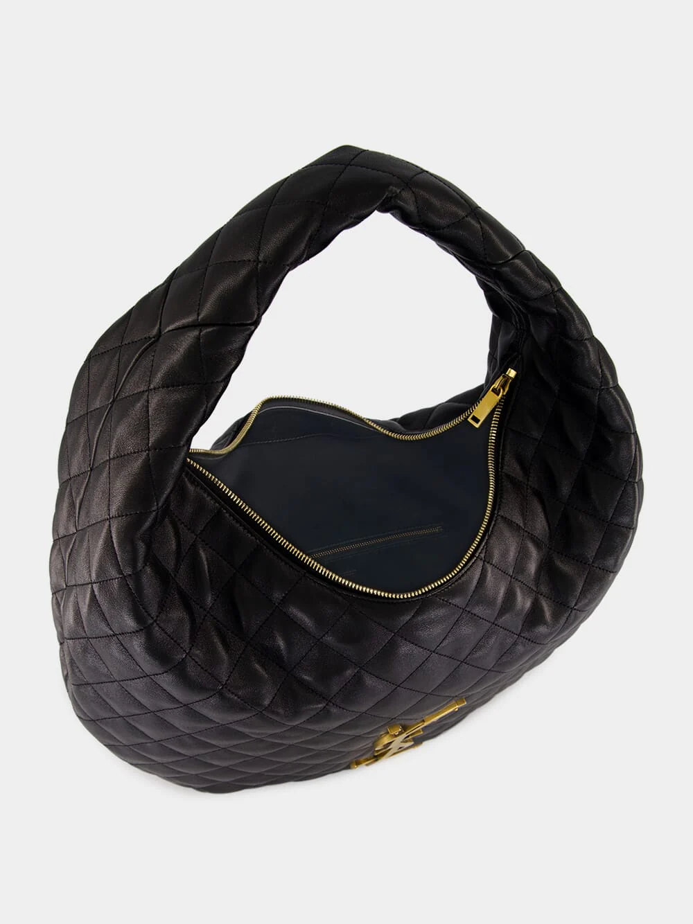 Black Icare Quilted Nappa Hobo Bag - Image 6