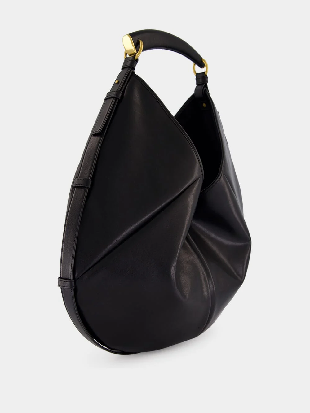 Black Mombasa Large Leather Hobo Bag - Image 3