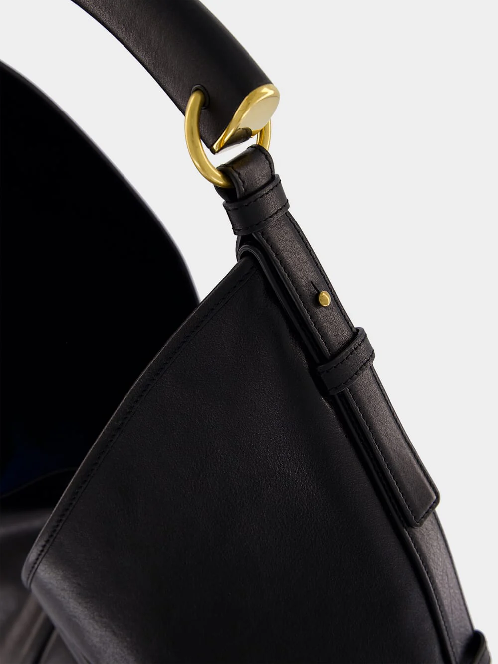 Black Mombasa Large Leather Hobo Bag - Image 7