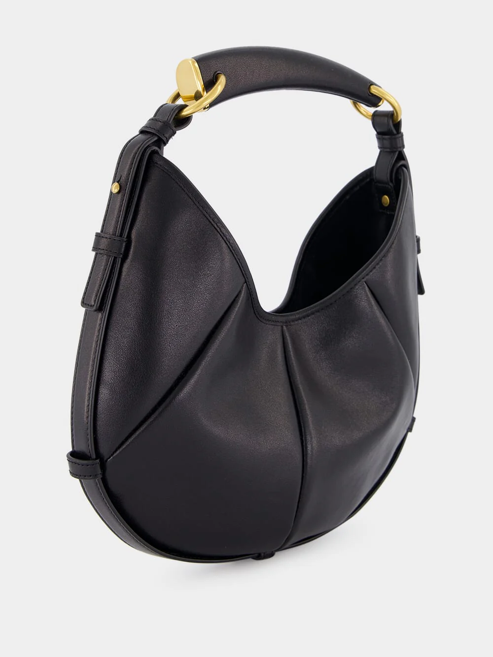 Black Mombasa Small Leather Hobo Bag - Image 3