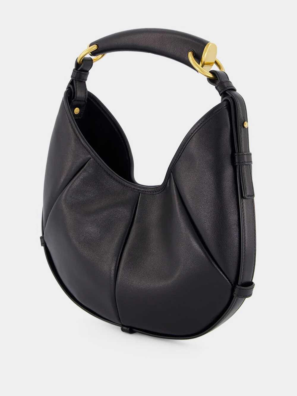 Black Mombasa Small Leather Hobo Bag - Image 5