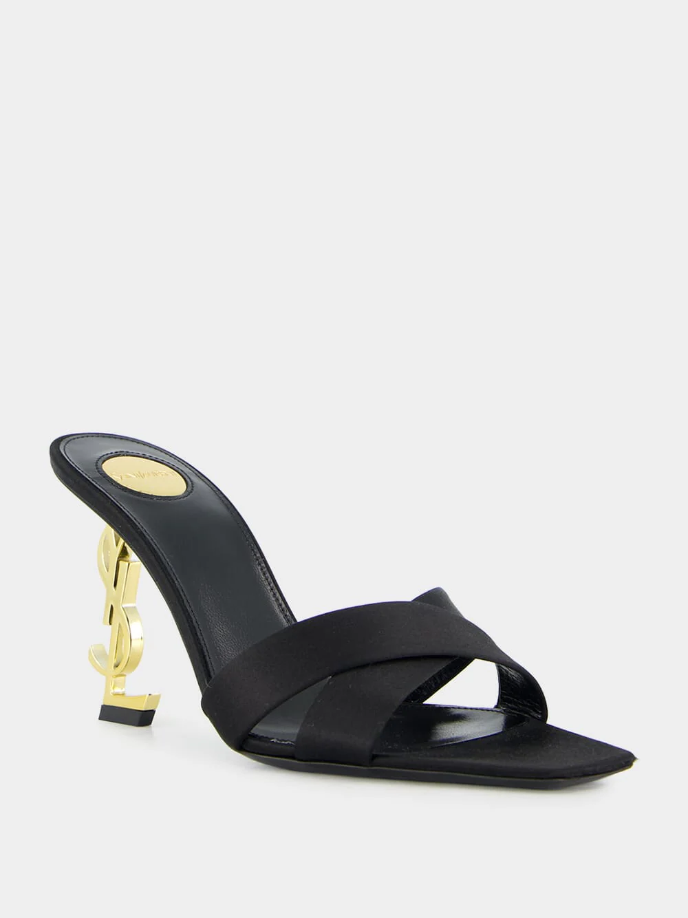 Black Opyum Satin Crepe Mules - Image 2