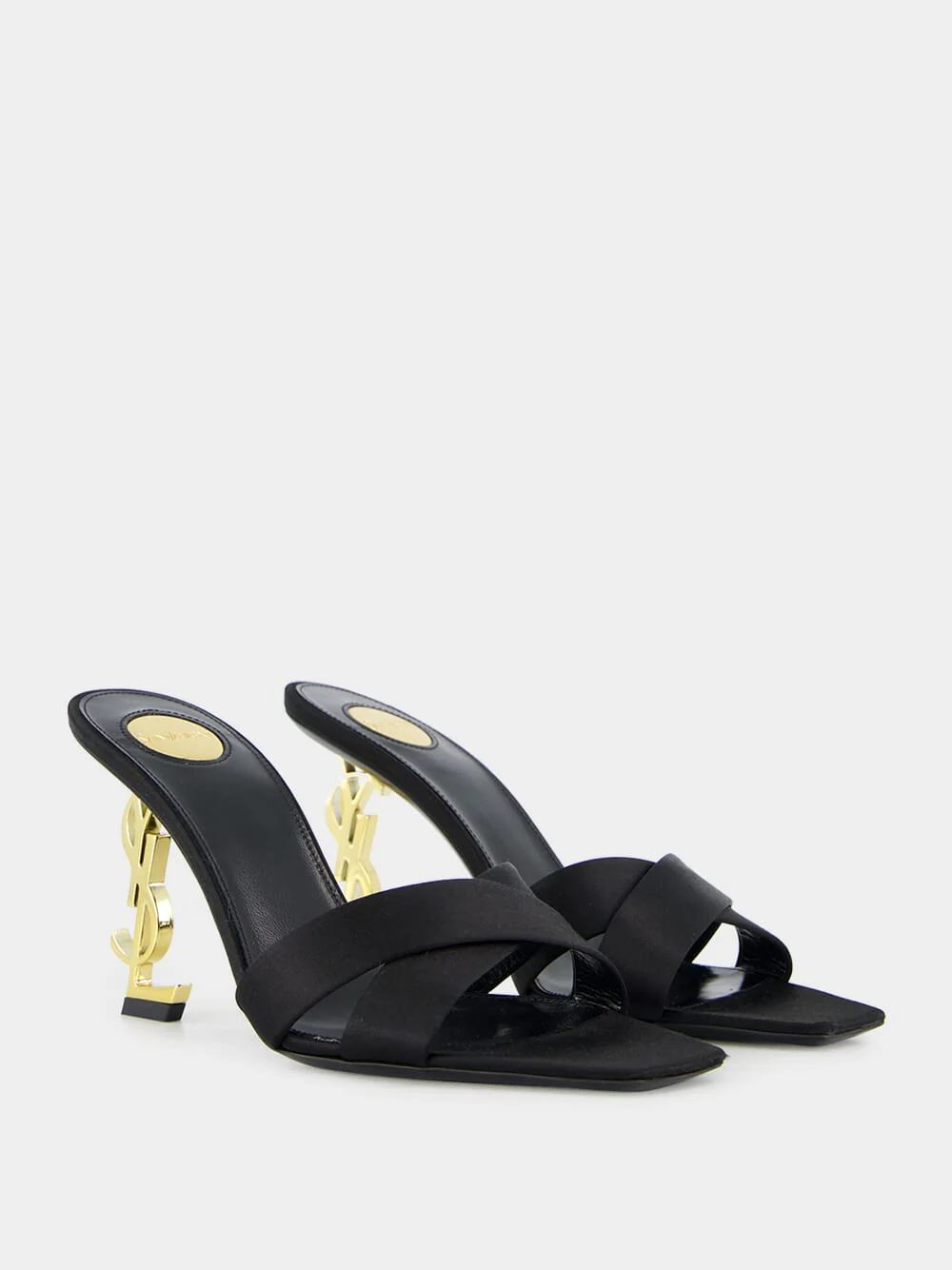 Black Opyum Satin Crepe Mules - Image 3