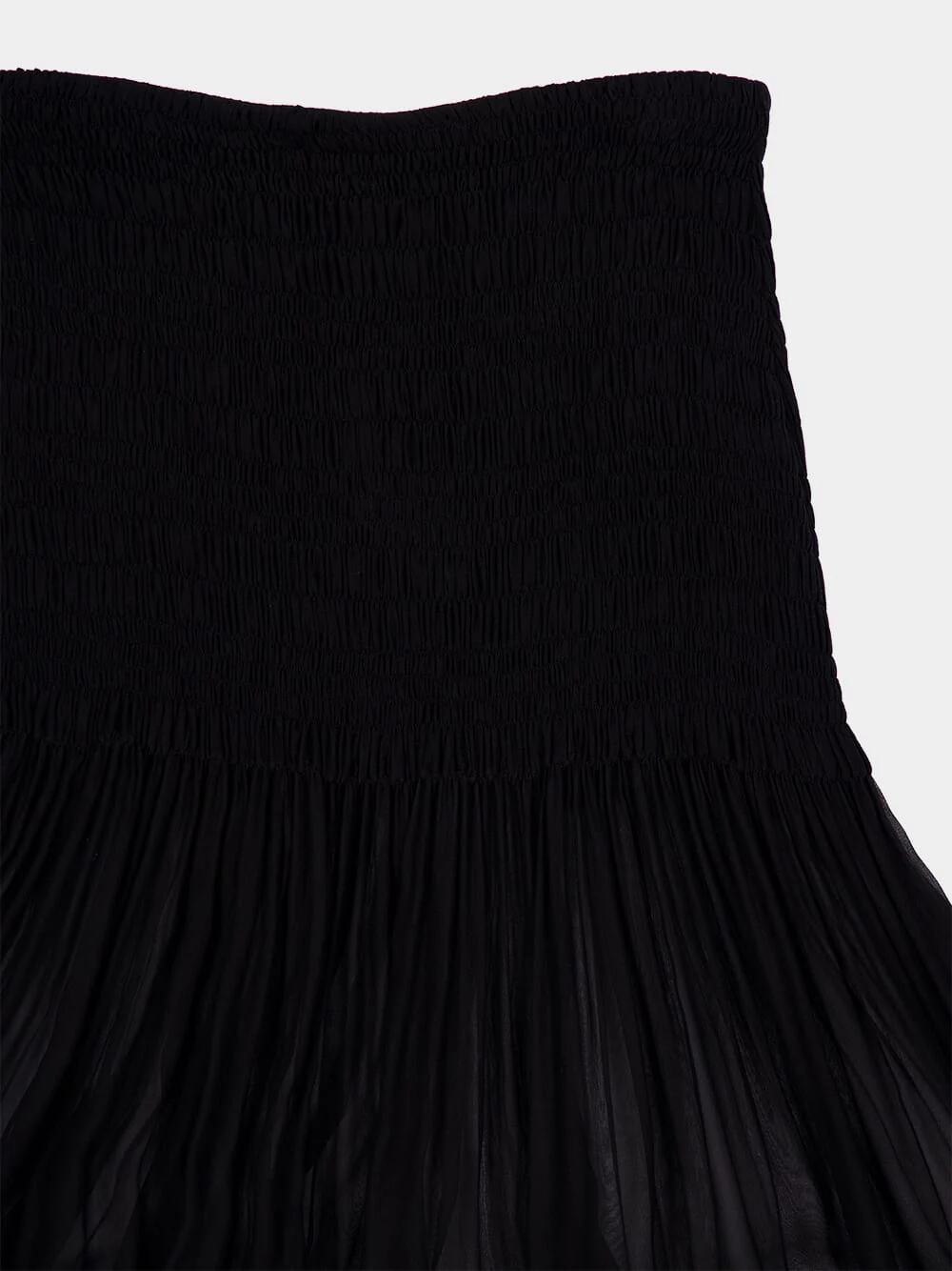 Black Ruffled Maxi Skirt in Silk Crepe Muslin - Image 3