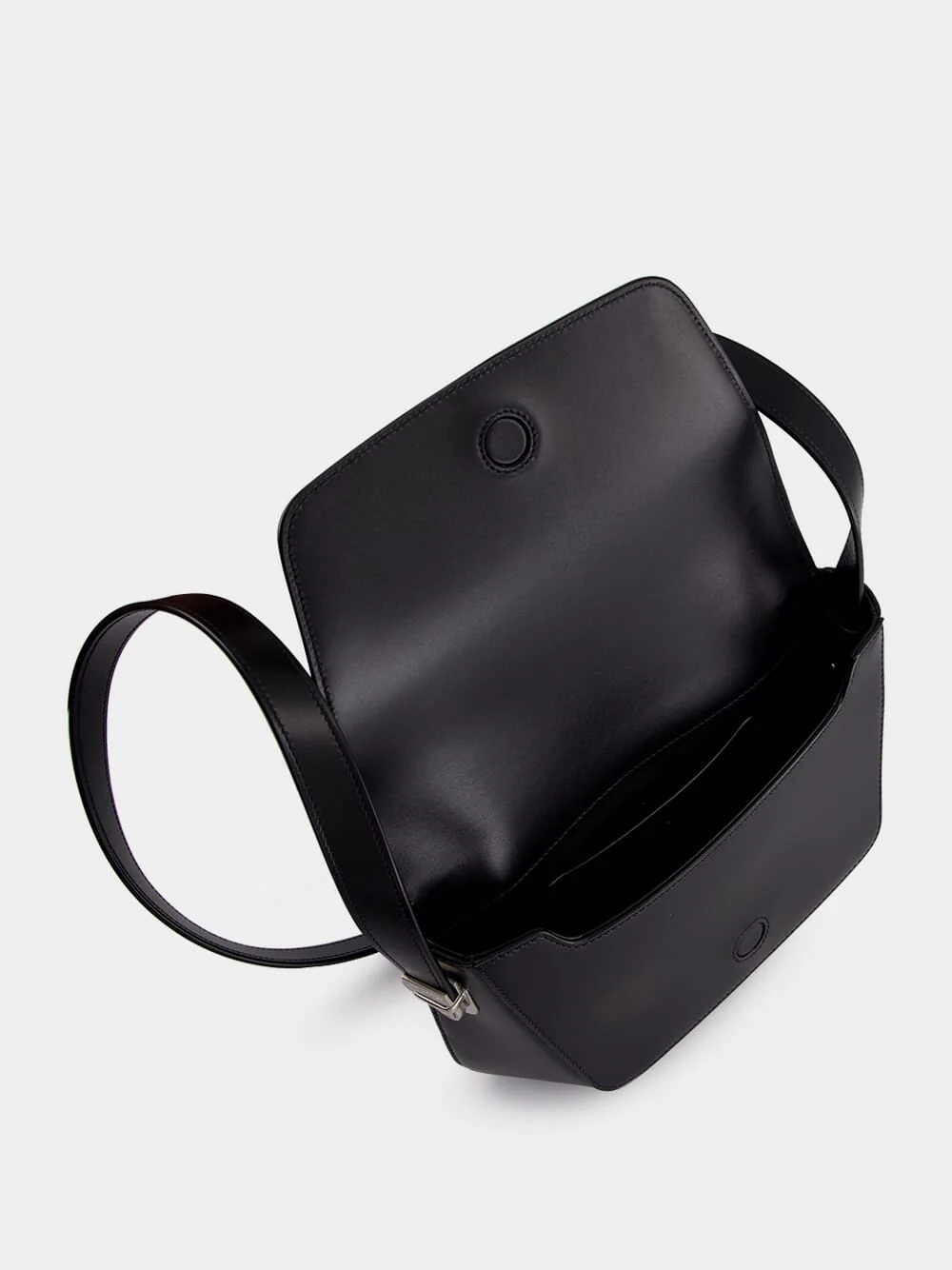 Black Small Leather Crossbody Bag - Image 6