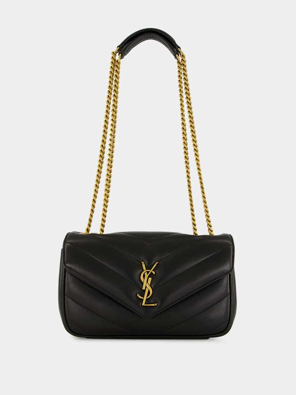 Black Small Loulou Matelassé Chain Bag - Image 2
