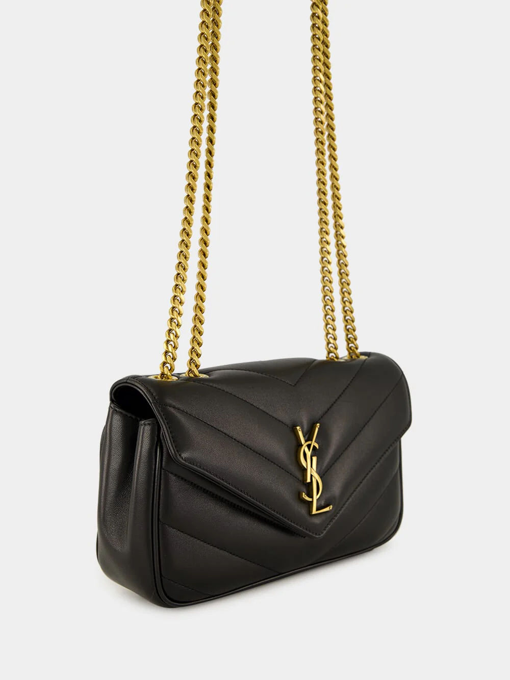 Black Small Loulou Matelassé Chain Bag - Image 3