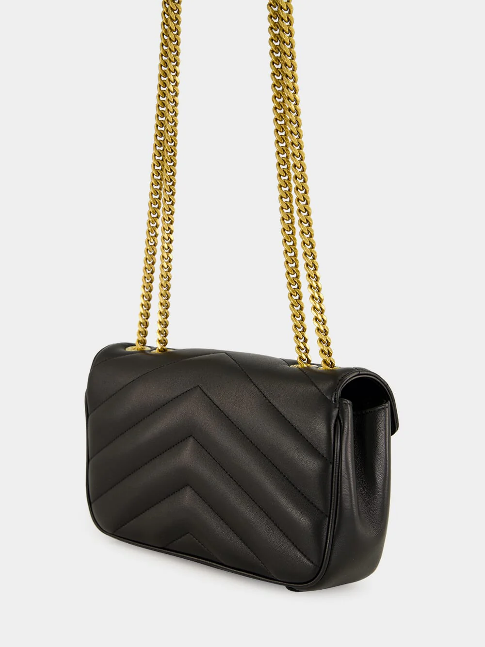 Black Small Loulou Matelassé Chain Bag - Image 5