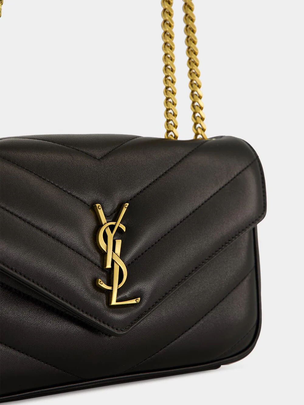 Black Small Loulou Matelassé Chain Bag - Image 7