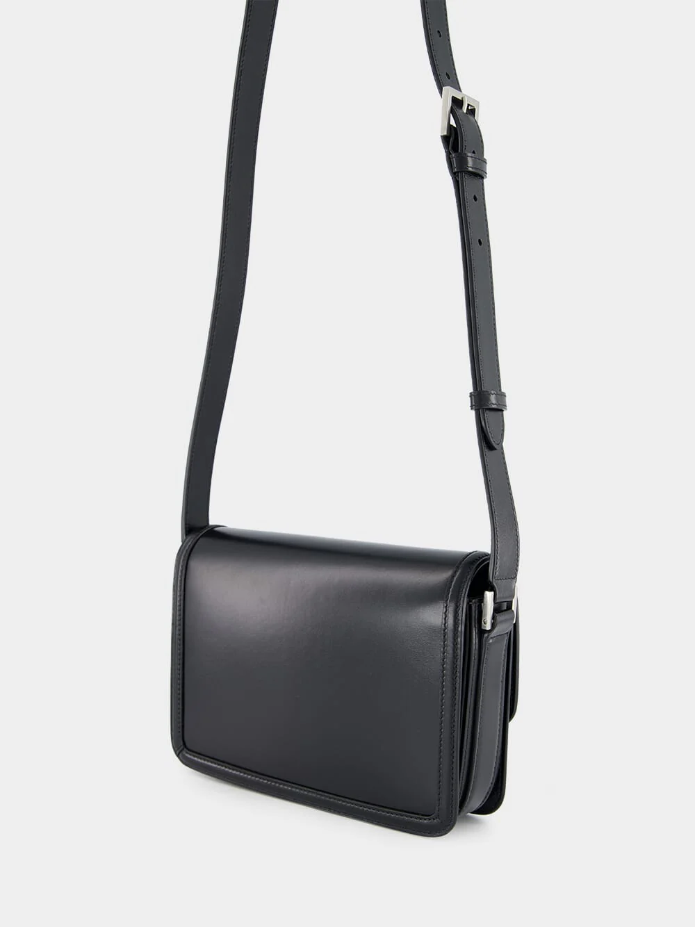 Black Solferino Medium Satchel in Smooth Leather - Image 6