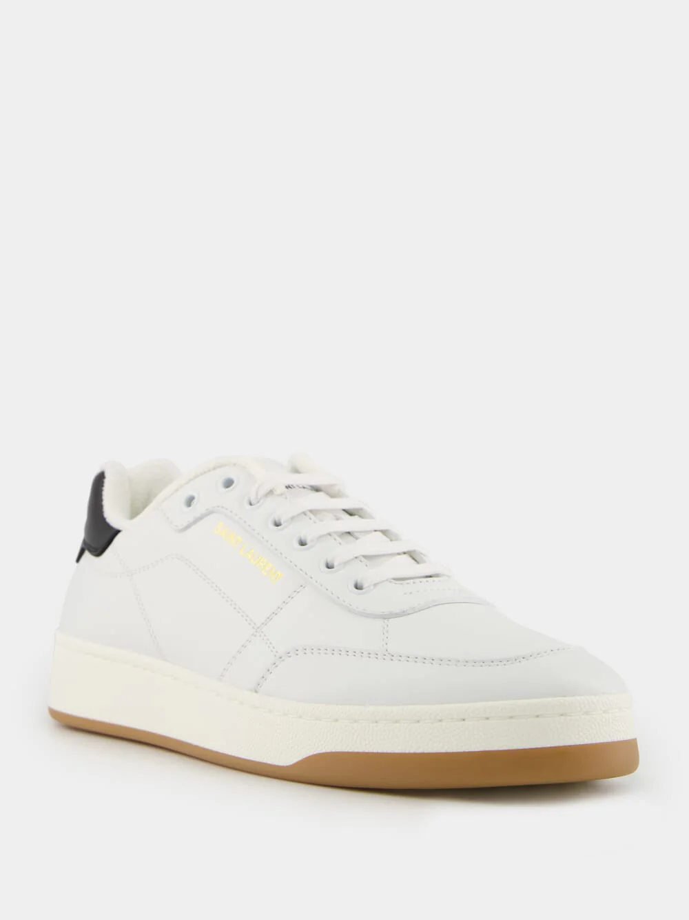 Blanc Optique and Black Sneakers in Smooth Leather - Image 2