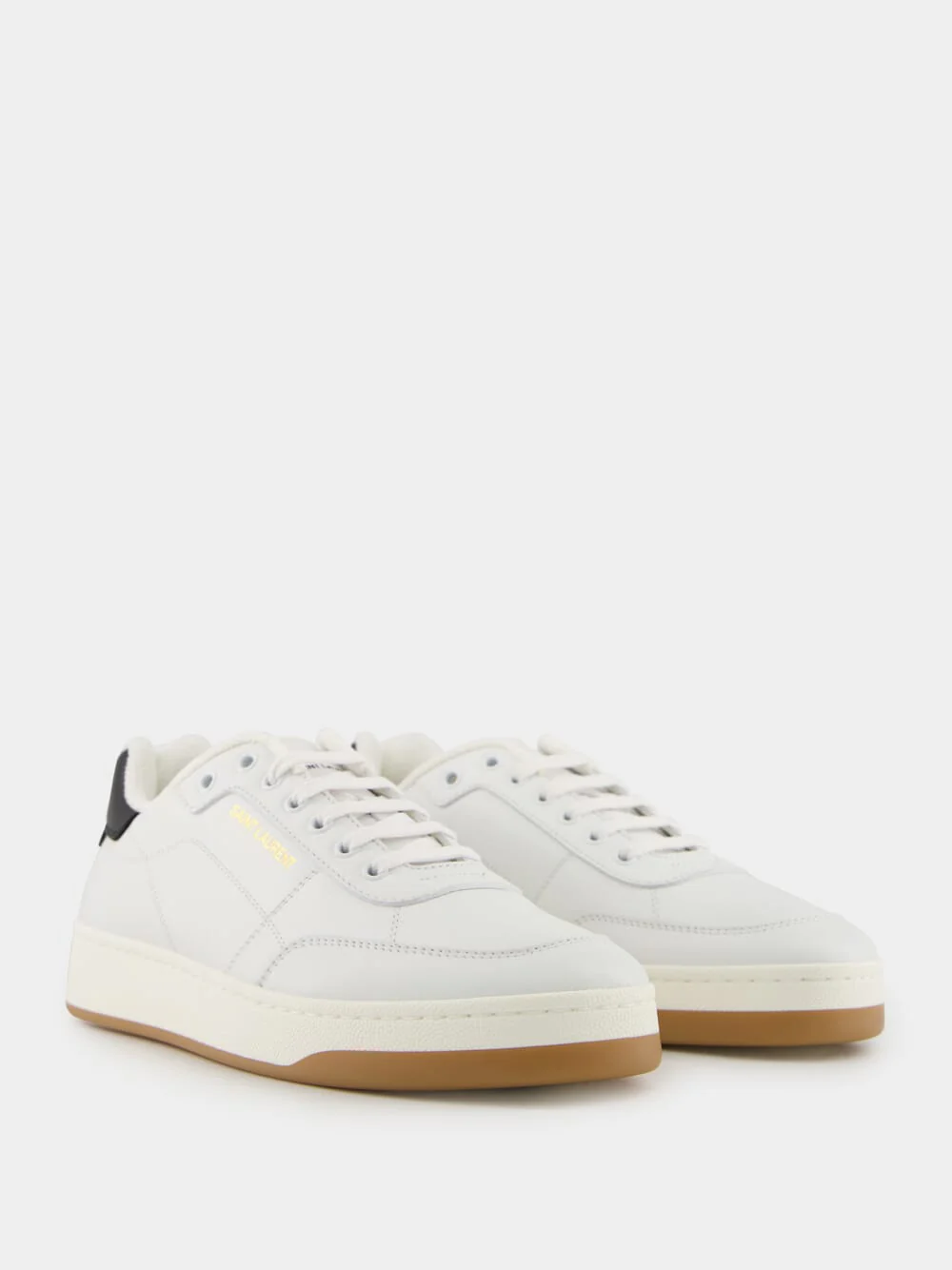 Blanc Optique and Black Sneakers in Smooth Leather - Image 3