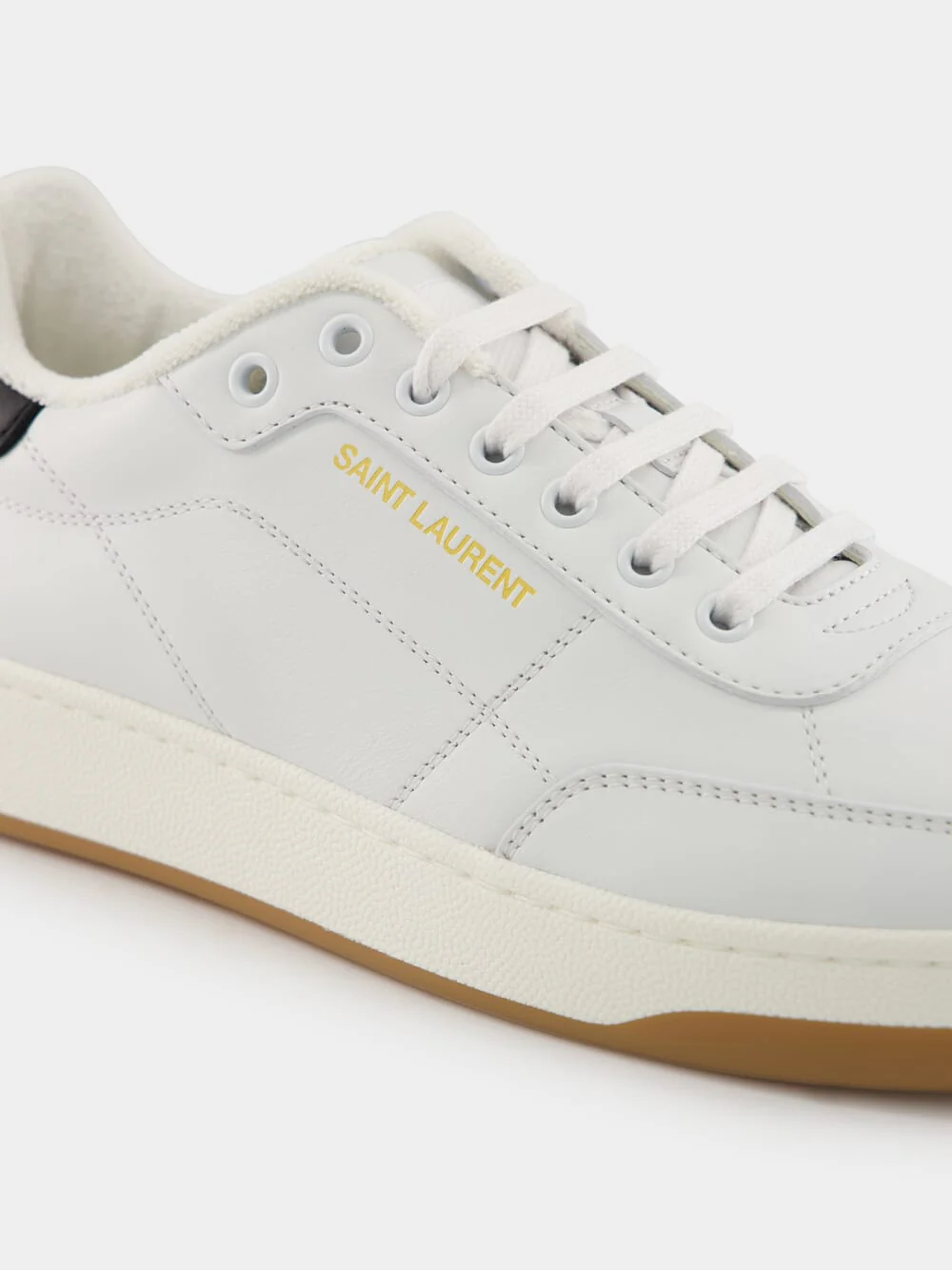 Blanc Optique and Black Sneakers in Smooth Leather - Image 7