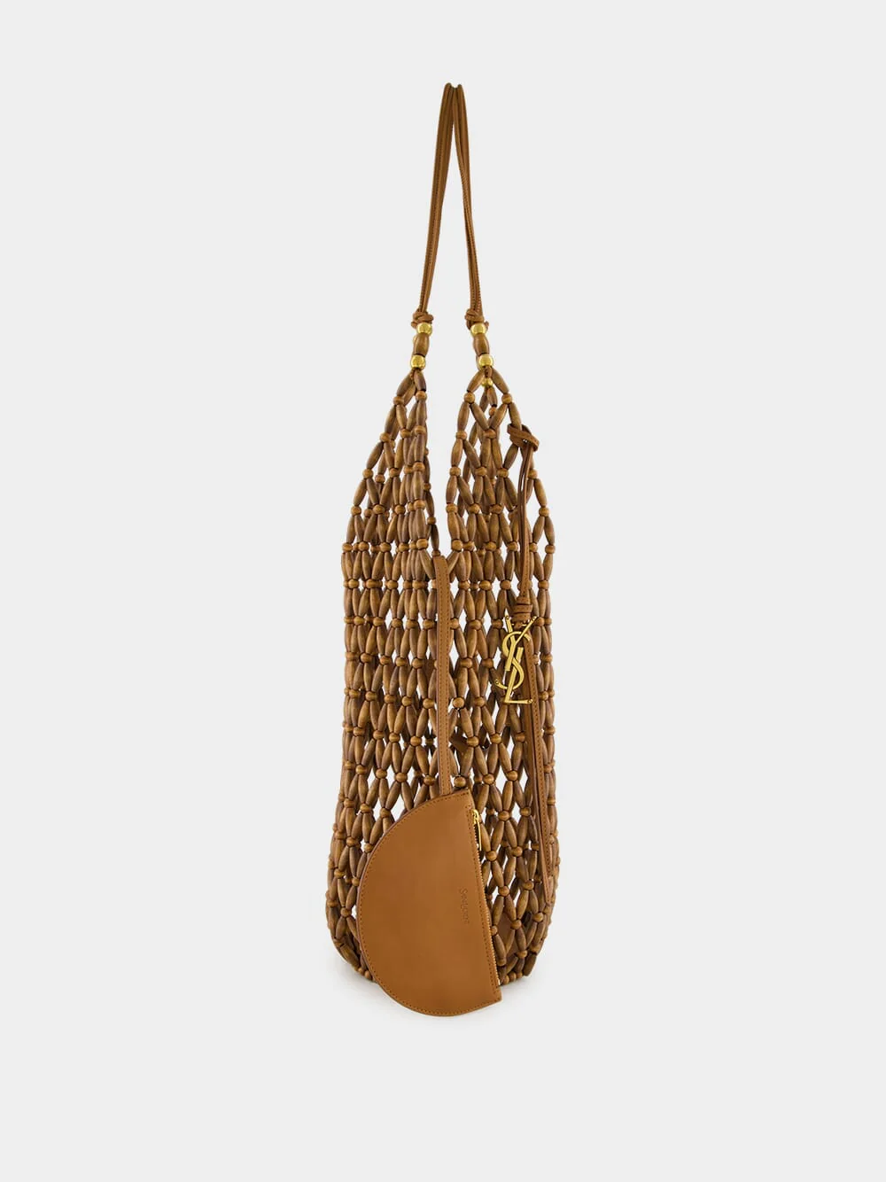 Brown Beaded Hobo Shoulder Bag - Image 3