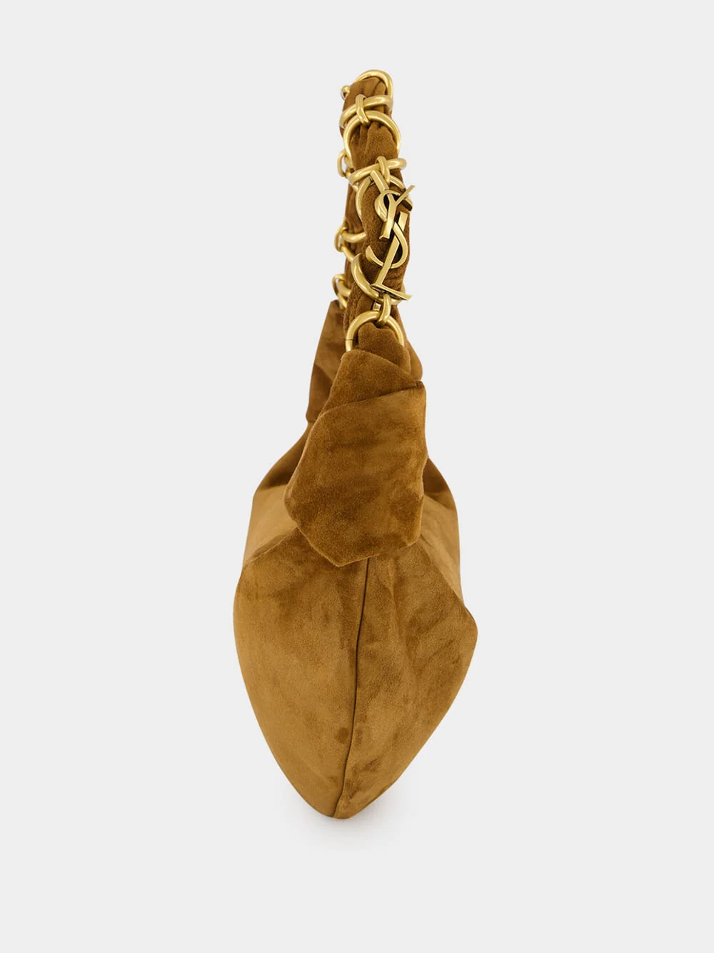 Caramel Cognac Amalia Mini Suede Hobo Handbag - Image 3