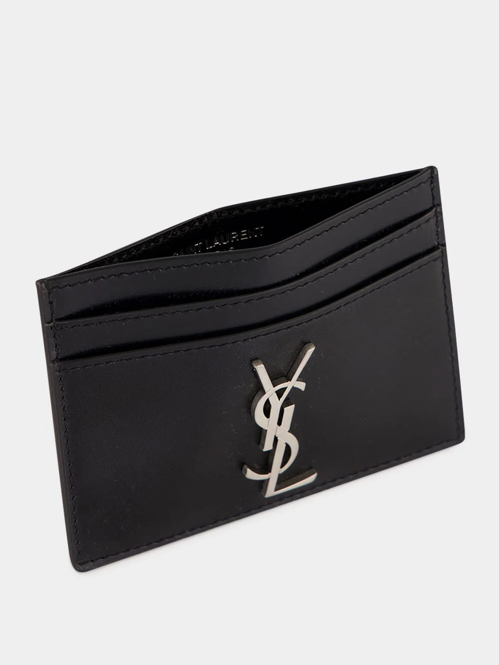 Black Cassandre Leather Card Case - Image 3
