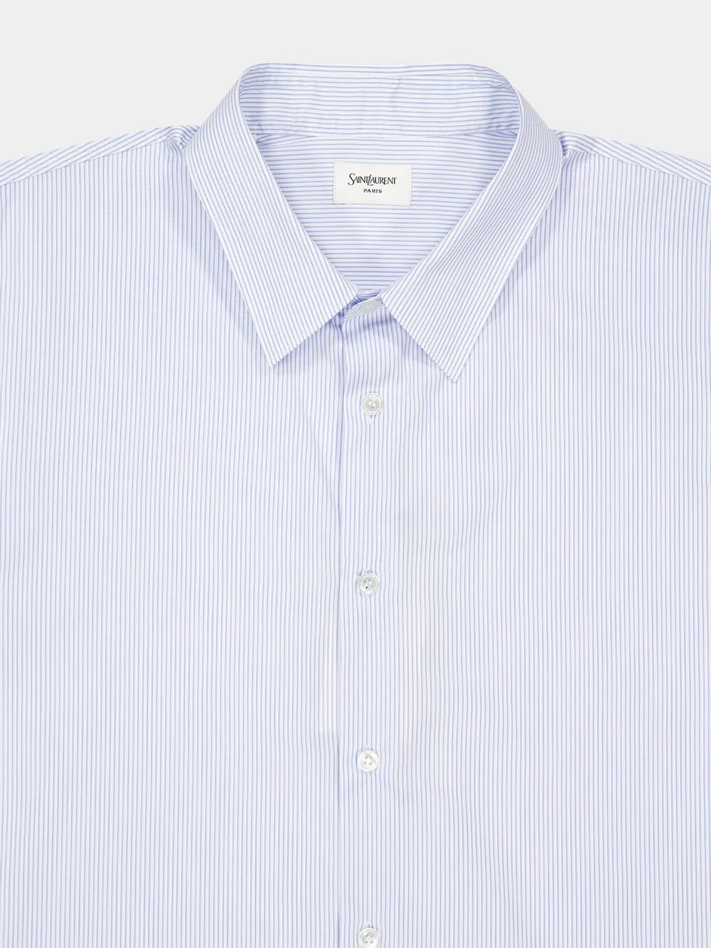 Chalk and Blue Striped Cotton Poplin Shirt - Image 3