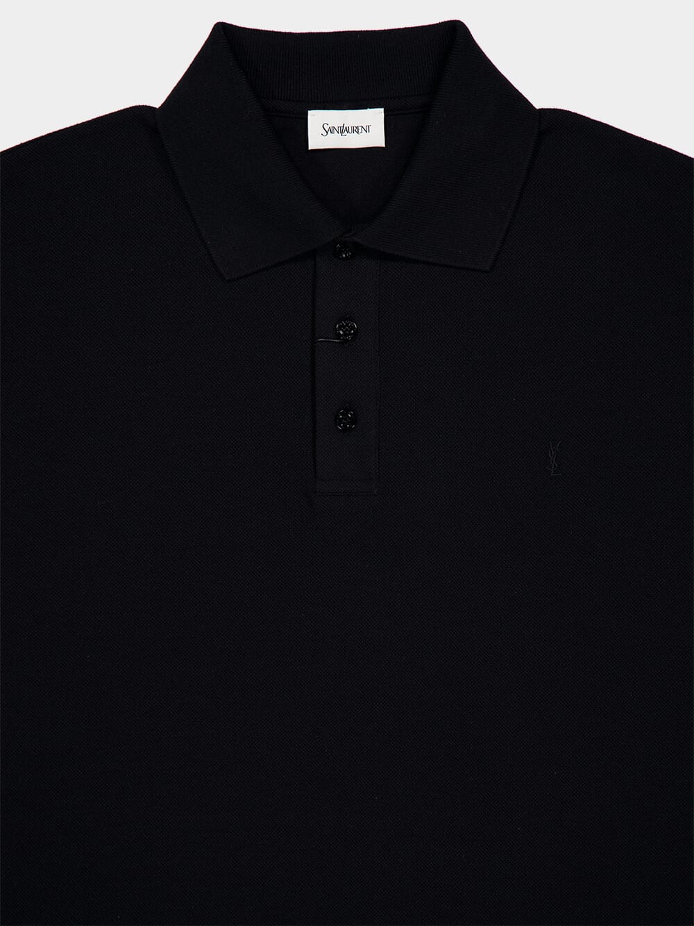 Black Cassandre Polo Shirt in Piqué - Image 4