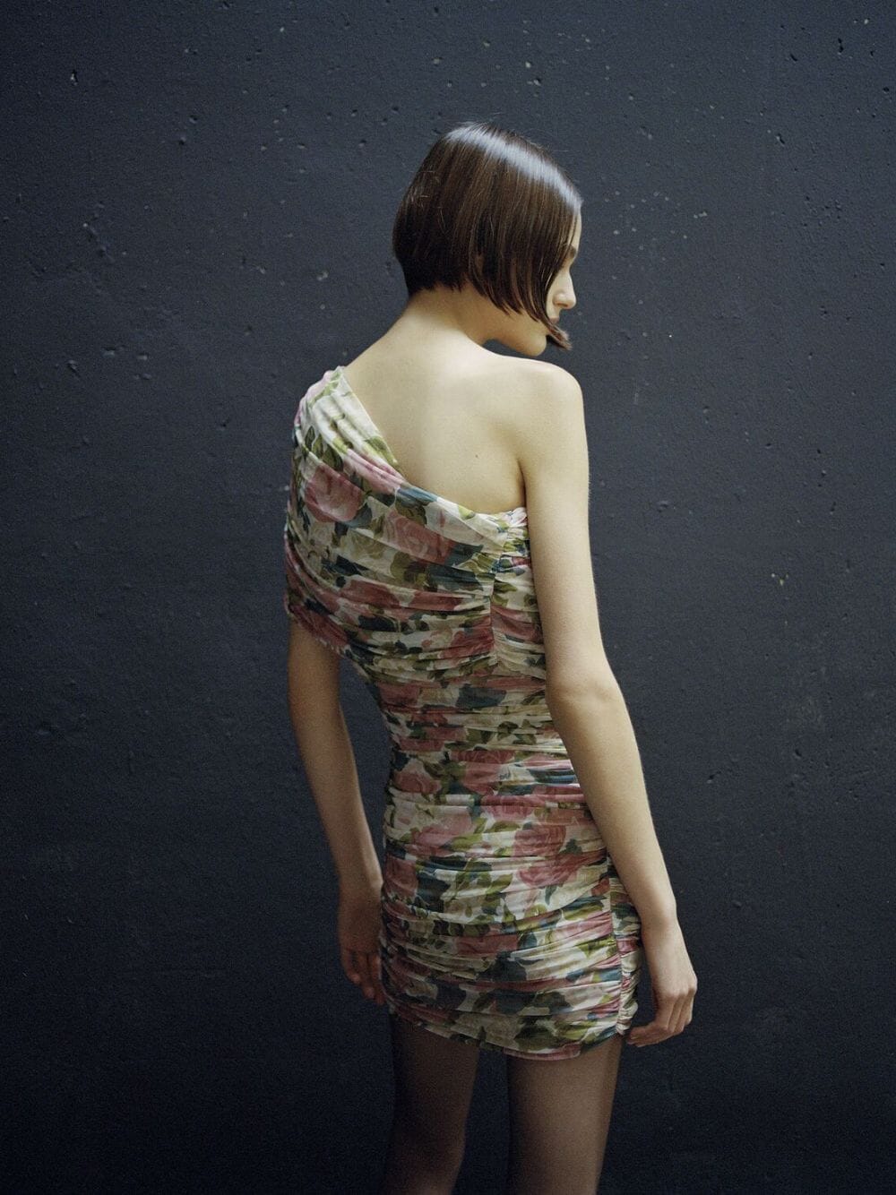 Floral Tulle One-Shoulder Mini Dress - Image 2