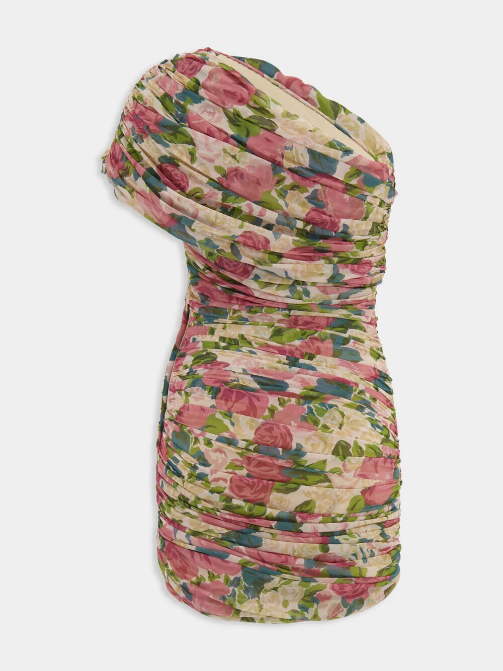 Floral Tulle One-Shoulder Mini Dress - Image 3