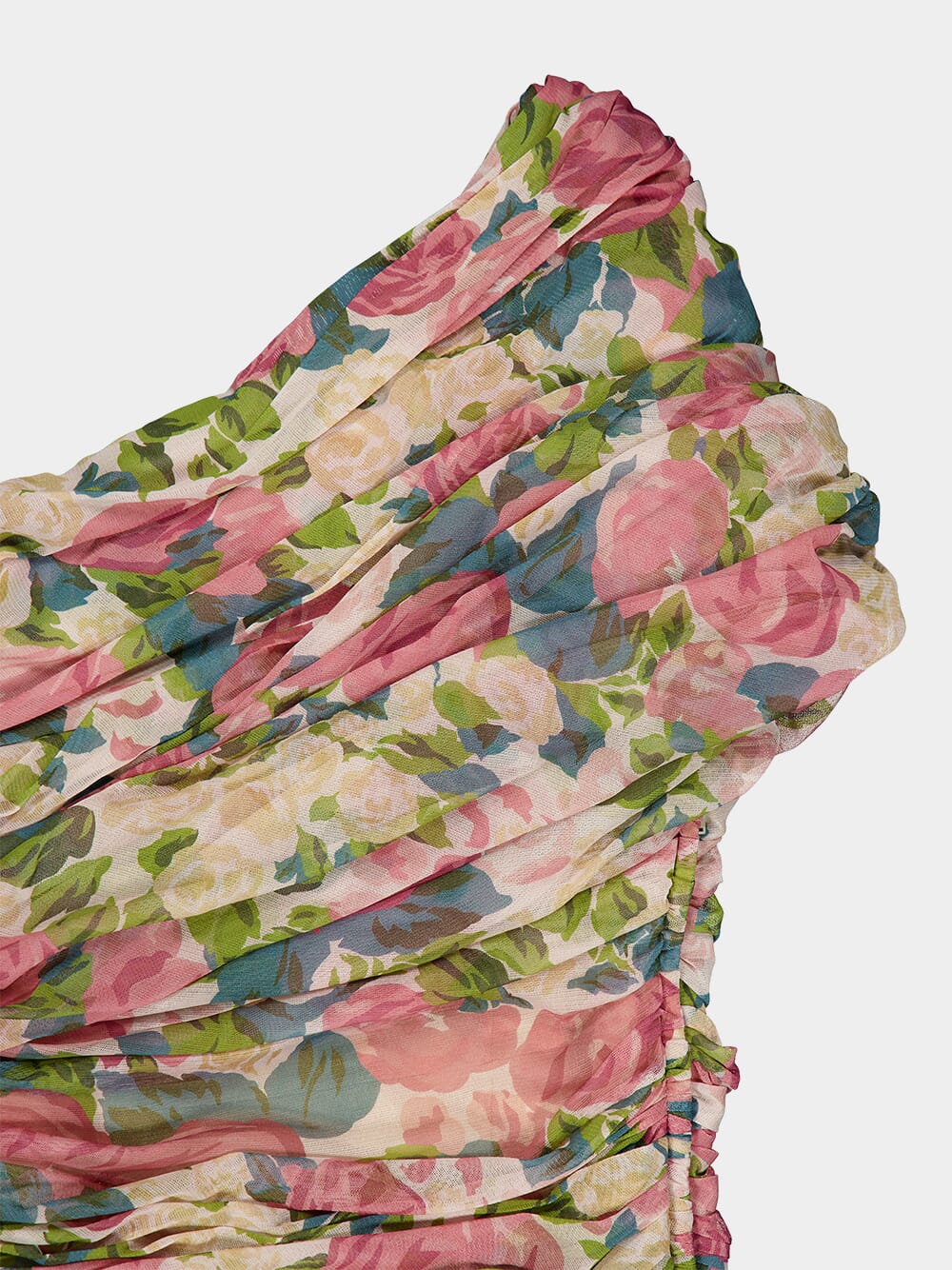 Floral Tulle One-Shoulder Mini Dress - Image 4
