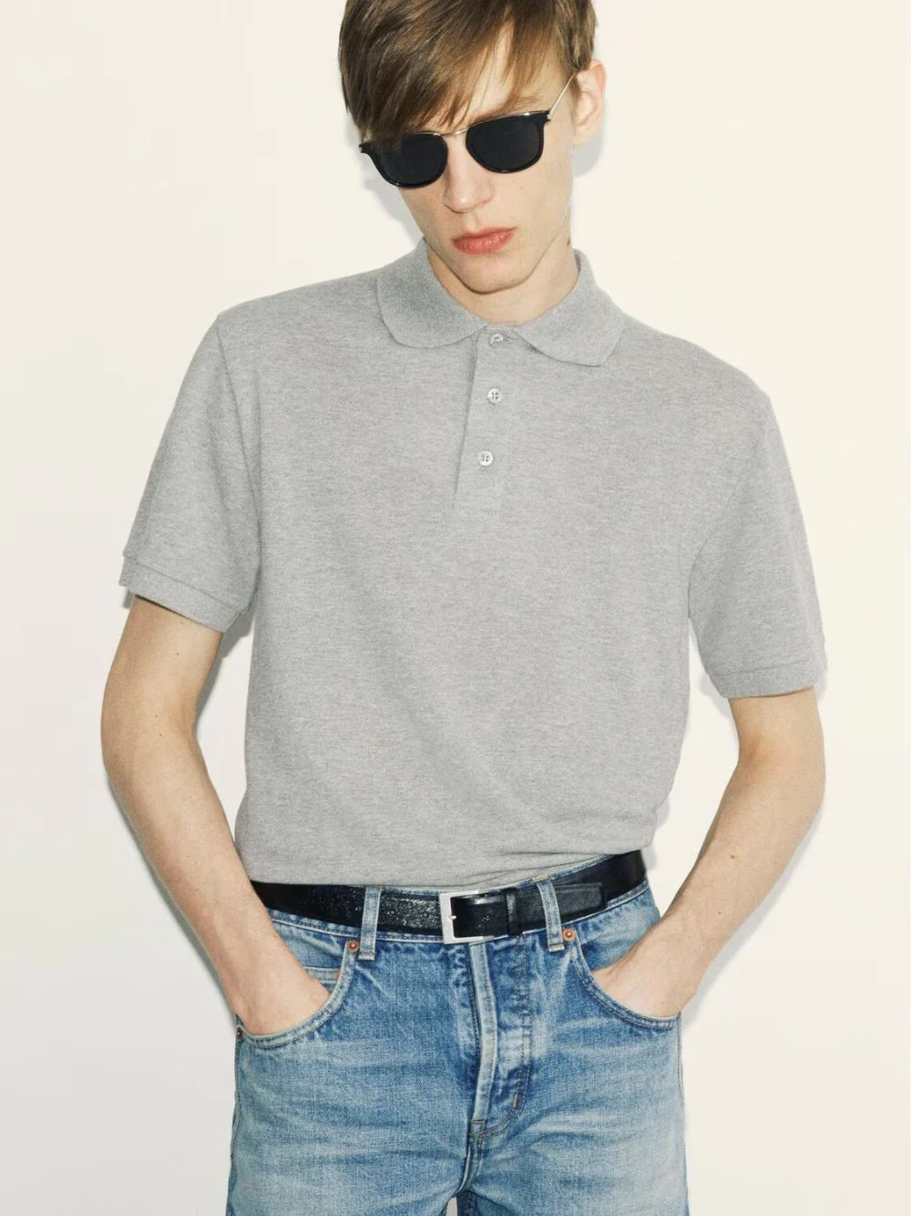 Grey Cassandre Polo Shirt in Piqué