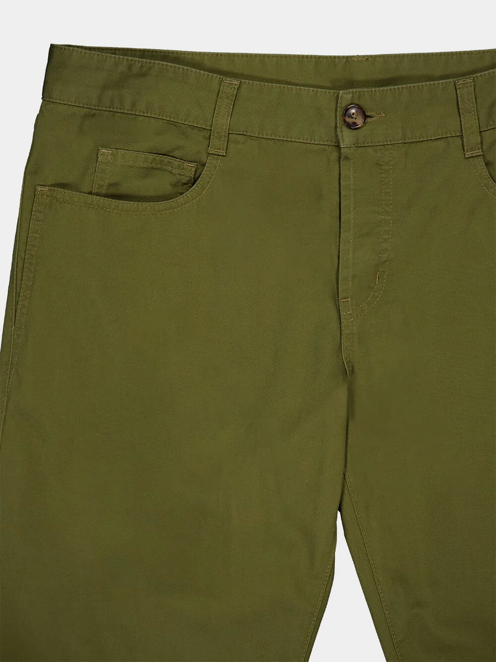 Khaki Green Relaxed Slim Pants - Image 3