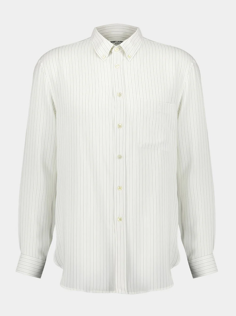 Striped Silk Satin Shirt