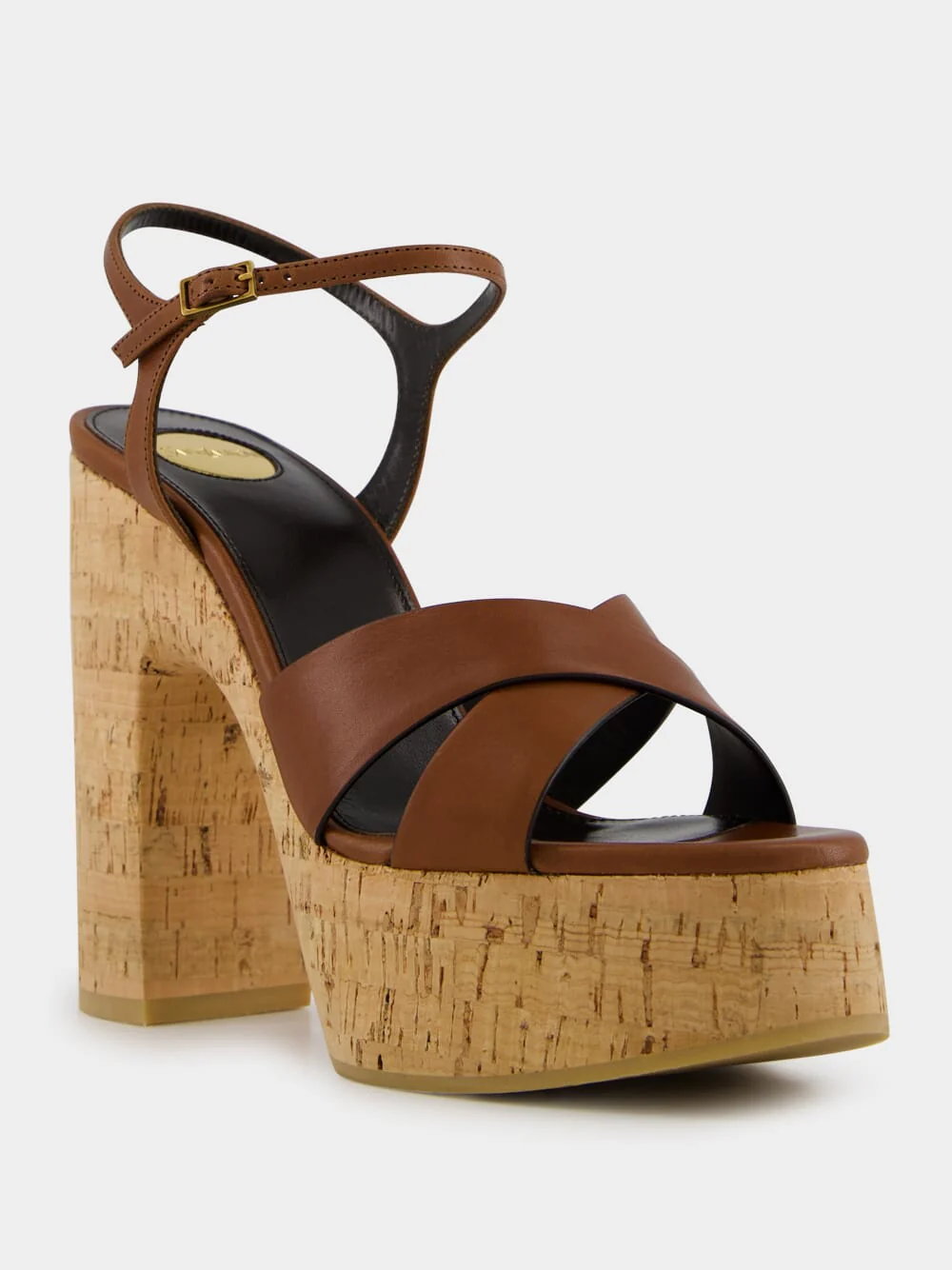 Cognac Bianca Platform Sandals in Smooth Leather - Image 2