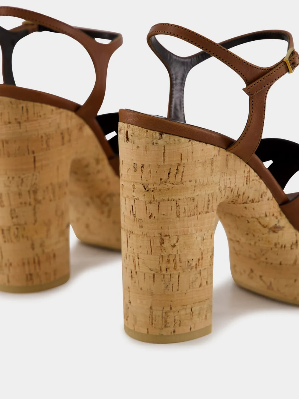 Cognac Bianca Platform Sandals in Smooth Leather - Image 6