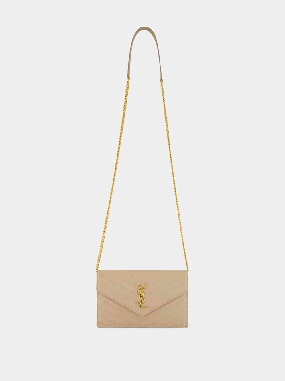 Dark Beige Cassandre Envelope Chain Wallet - Image 2