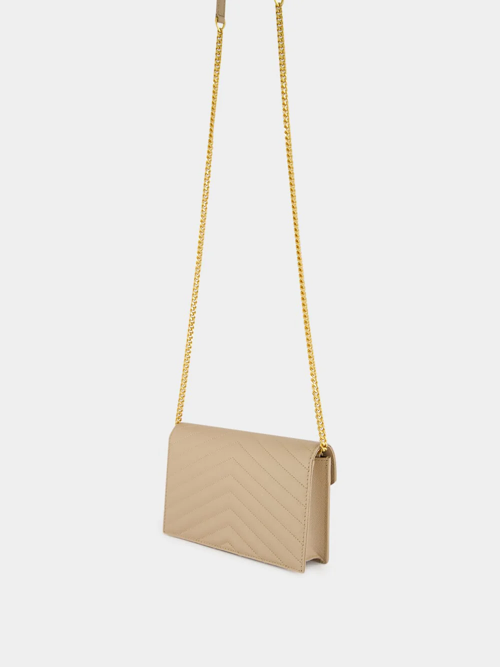 Dark Beige Cassandre Envelope Chain Wallet - Image 5
