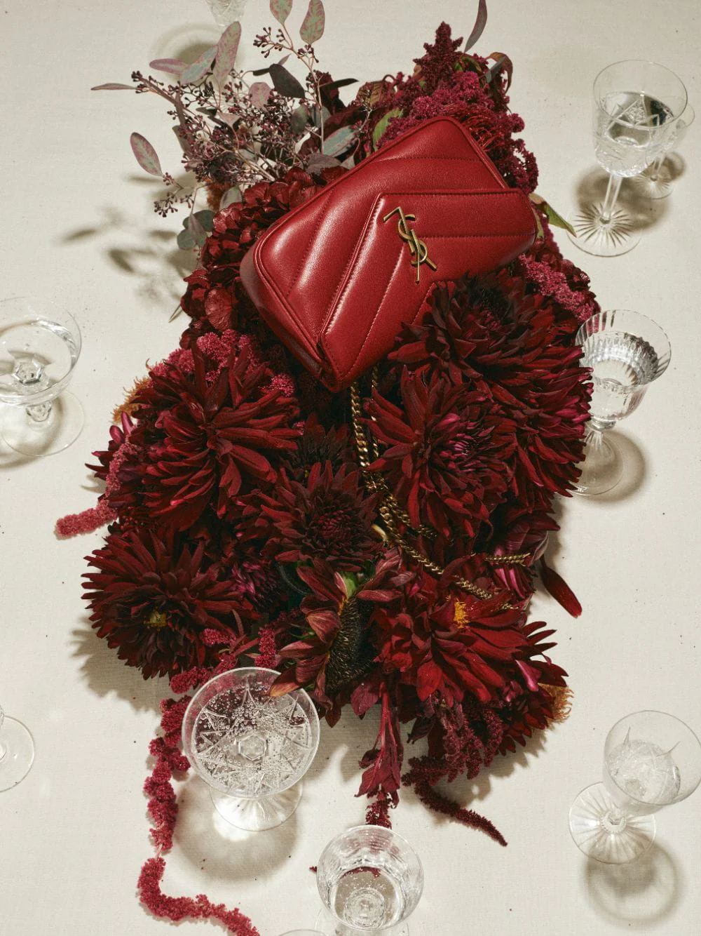 Deep Red Loulou Mini in Lambskin - Image 2