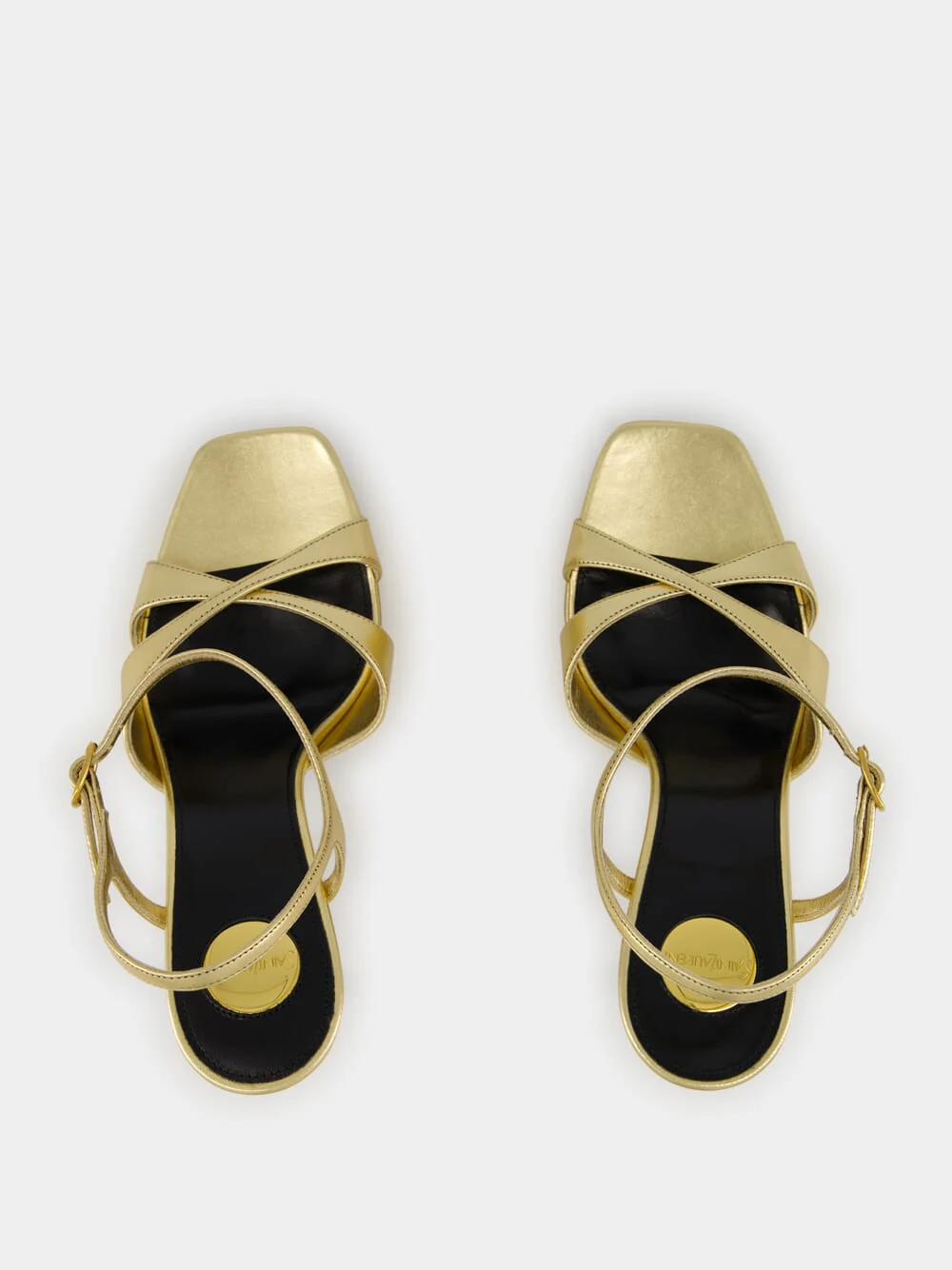 Gold Debbie Platform Sandals in Metallic Leather - Image 4