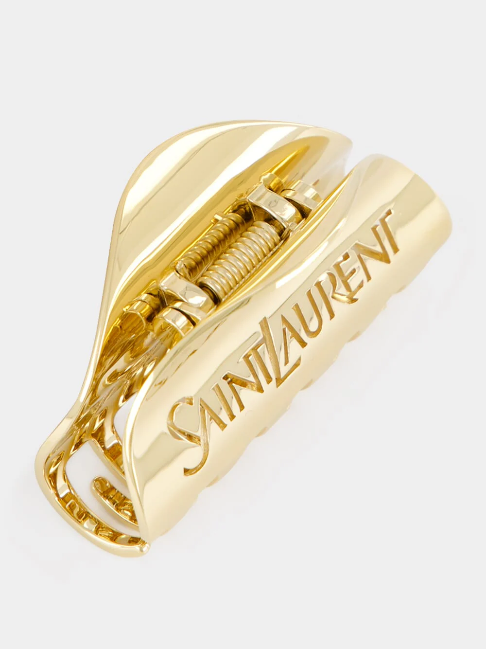 Gold Saint Laurent Half-Moon Claw Clip - Image 2
