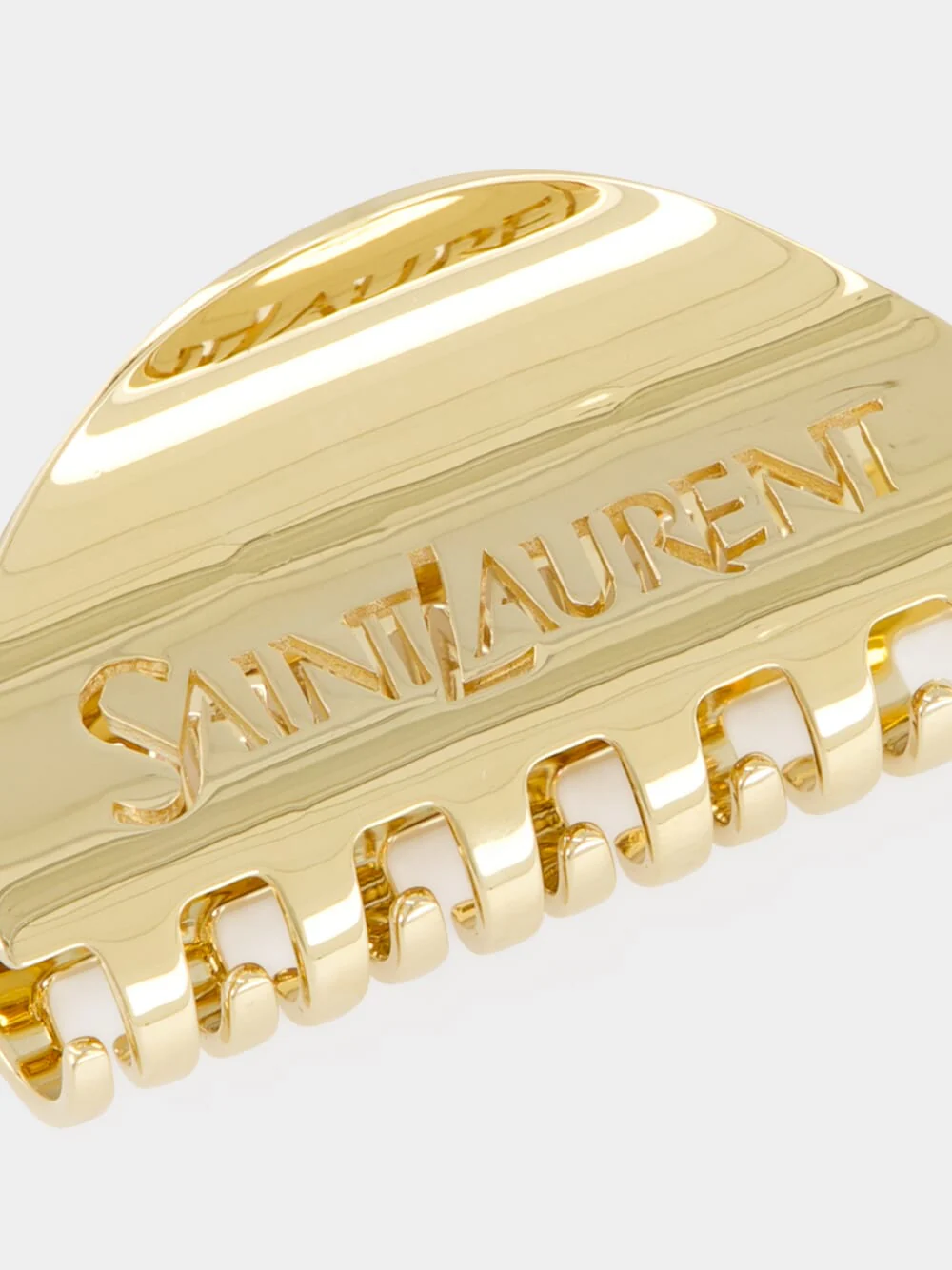 Gold Saint Laurent Half-Moon Claw Clip - Image 3
