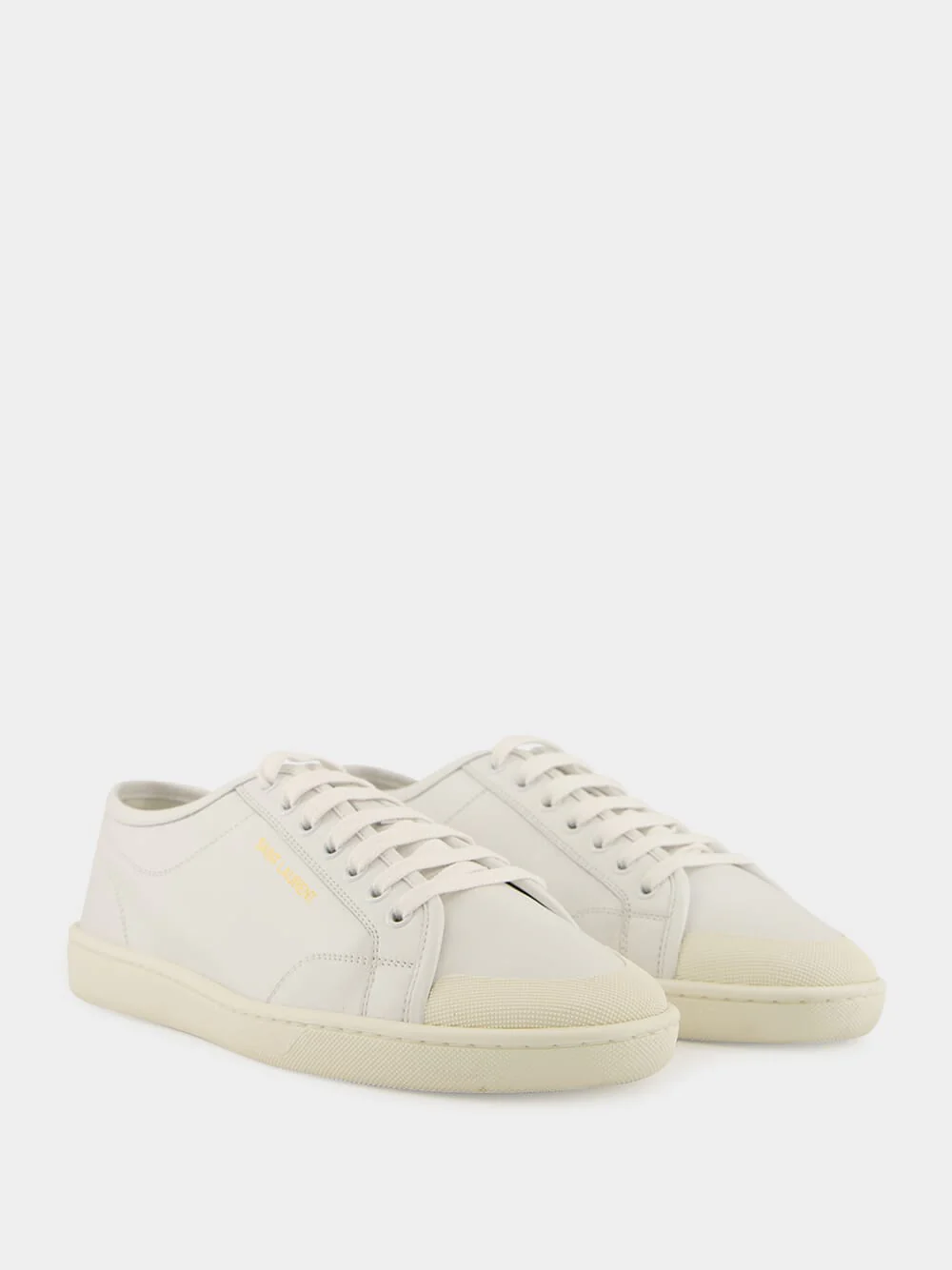 Gym Low-Top Sneakers in Blanc Optique Smooth Leather - Image 3