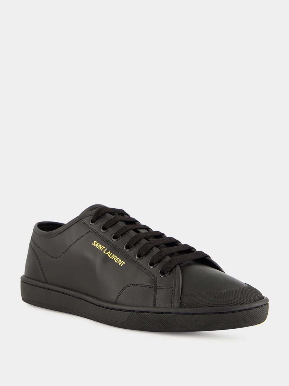 Gym Sneakers in Black Smooth Leather - Image 2