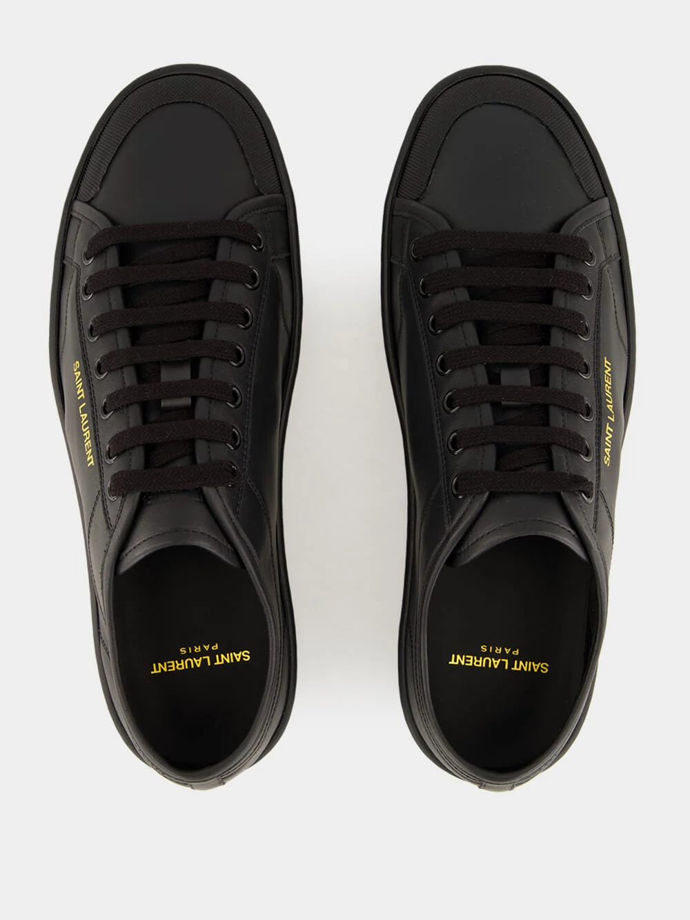 Gym Sneakers in Black Smooth Leather - Image 4