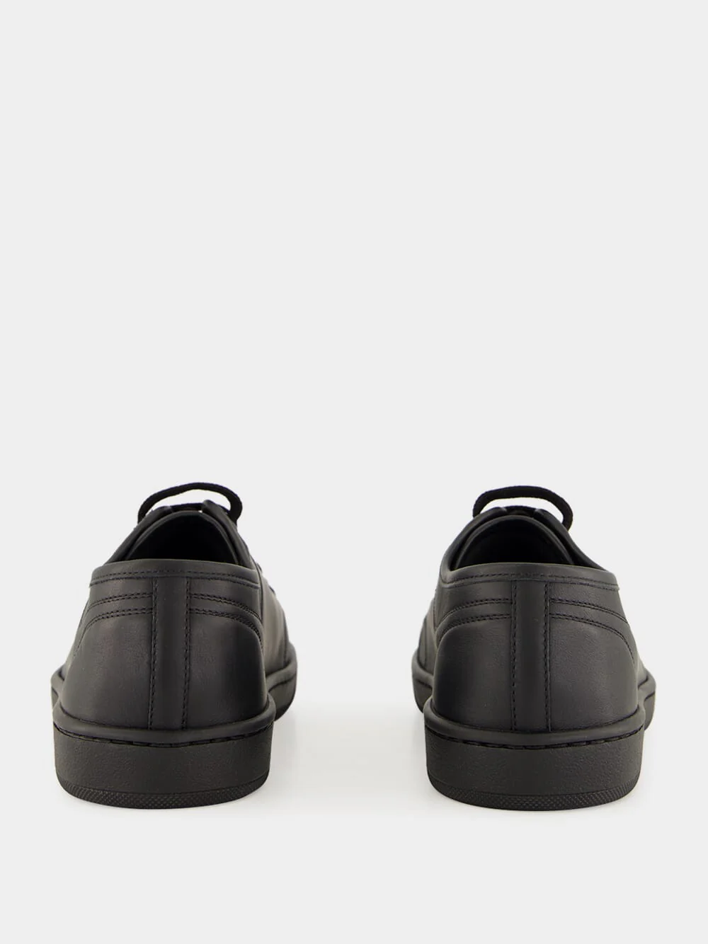 Gym Sneakers in Black Smooth Leather - Image 5