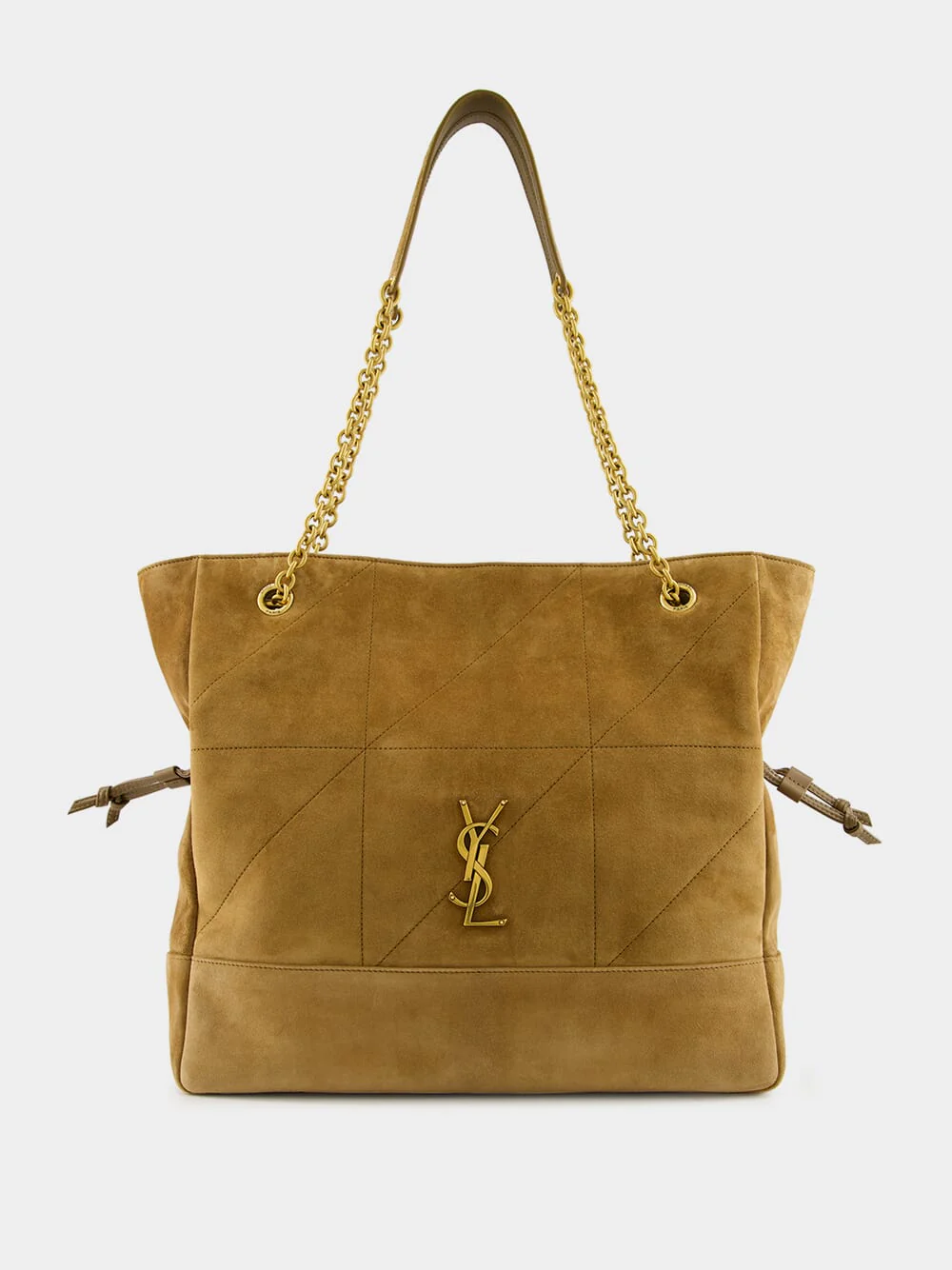Jamie Shopping Bag in Golden Leaf Suede - Image 2