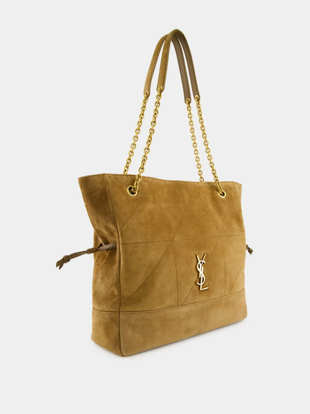 Jamie Shopping Bag in Golden Leaf Suede - Image 3
