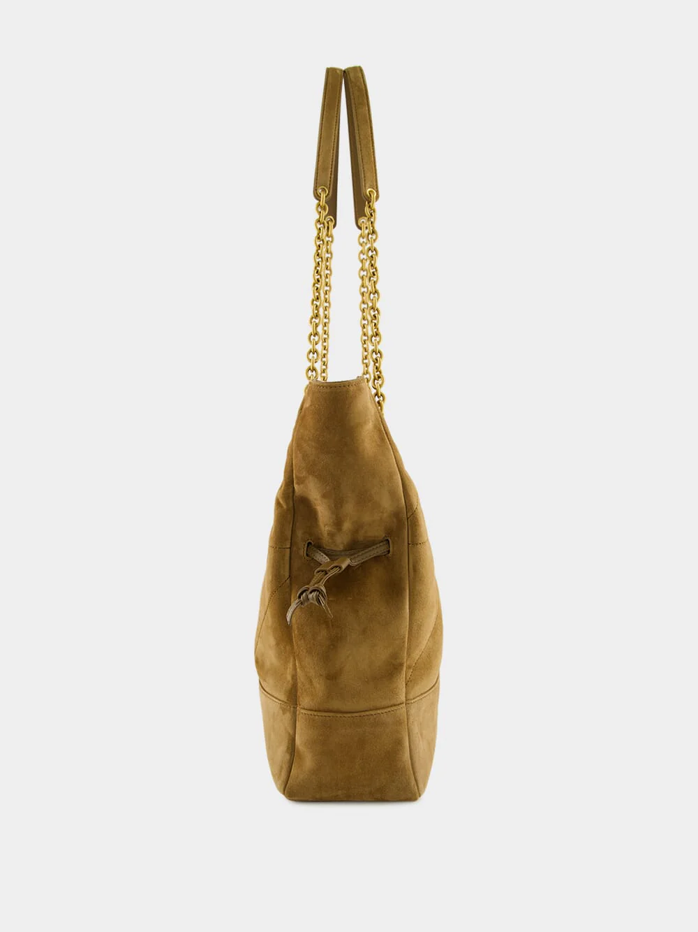 Jamie Shopping Bag in Golden Leaf Suede - Image 4