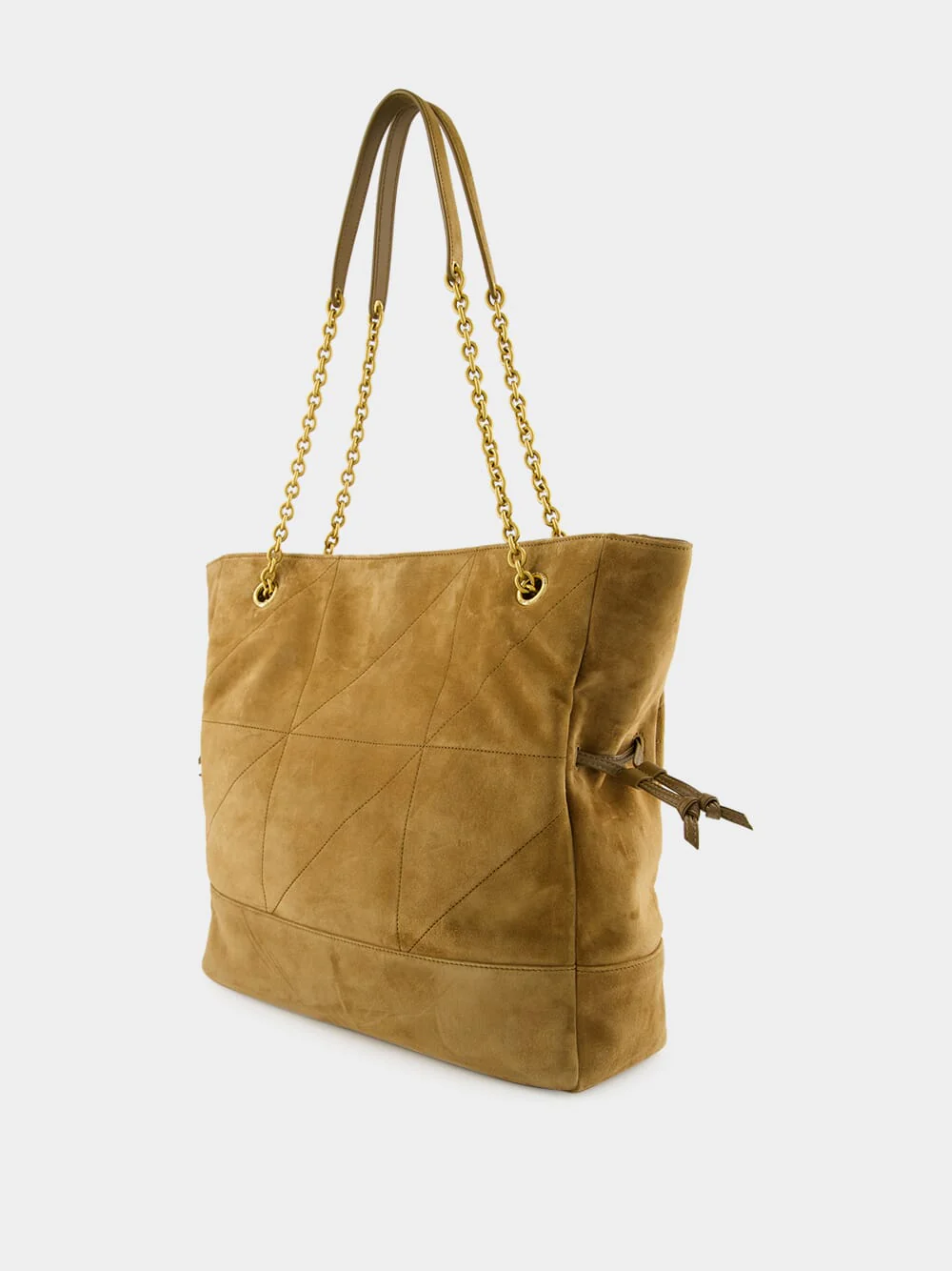 Jamie Shopping Bag in Golden Leaf Suede - Image 5